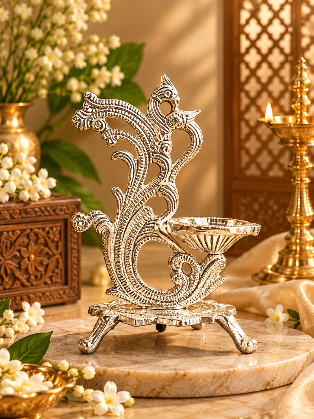 German Silver Diya