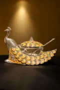 Peacock German Silver Pot