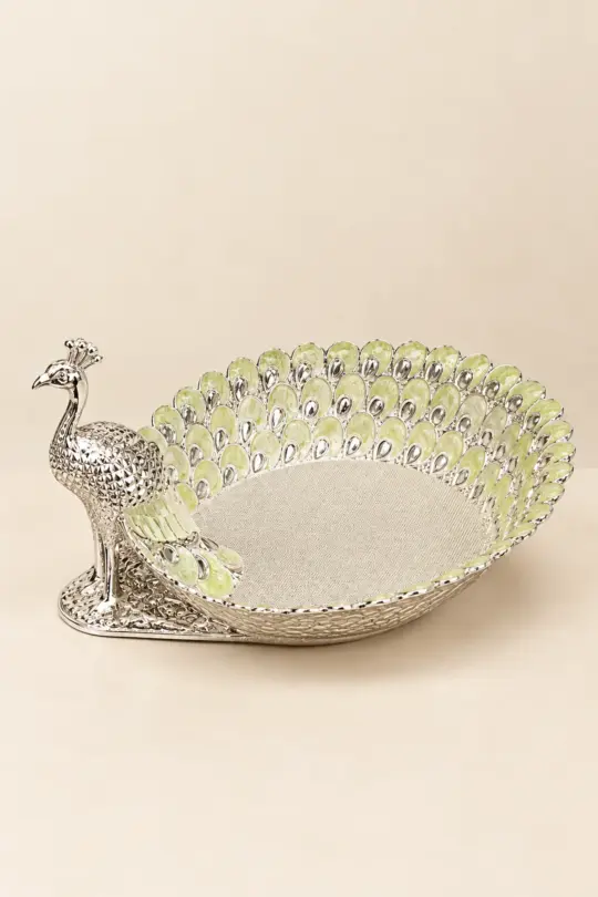 Peacock German Silver Grace Tray