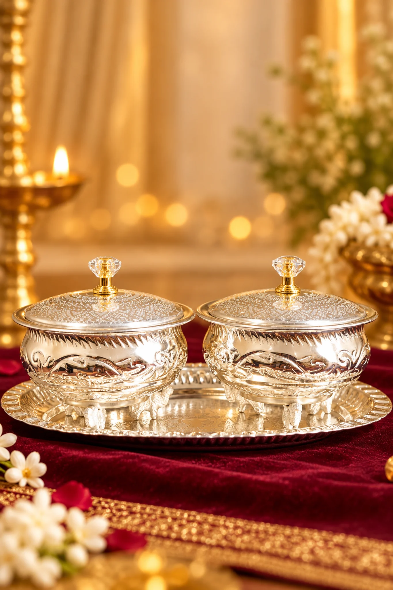 Enamel Serve Bowls with Lid & Tray Box - Image 2