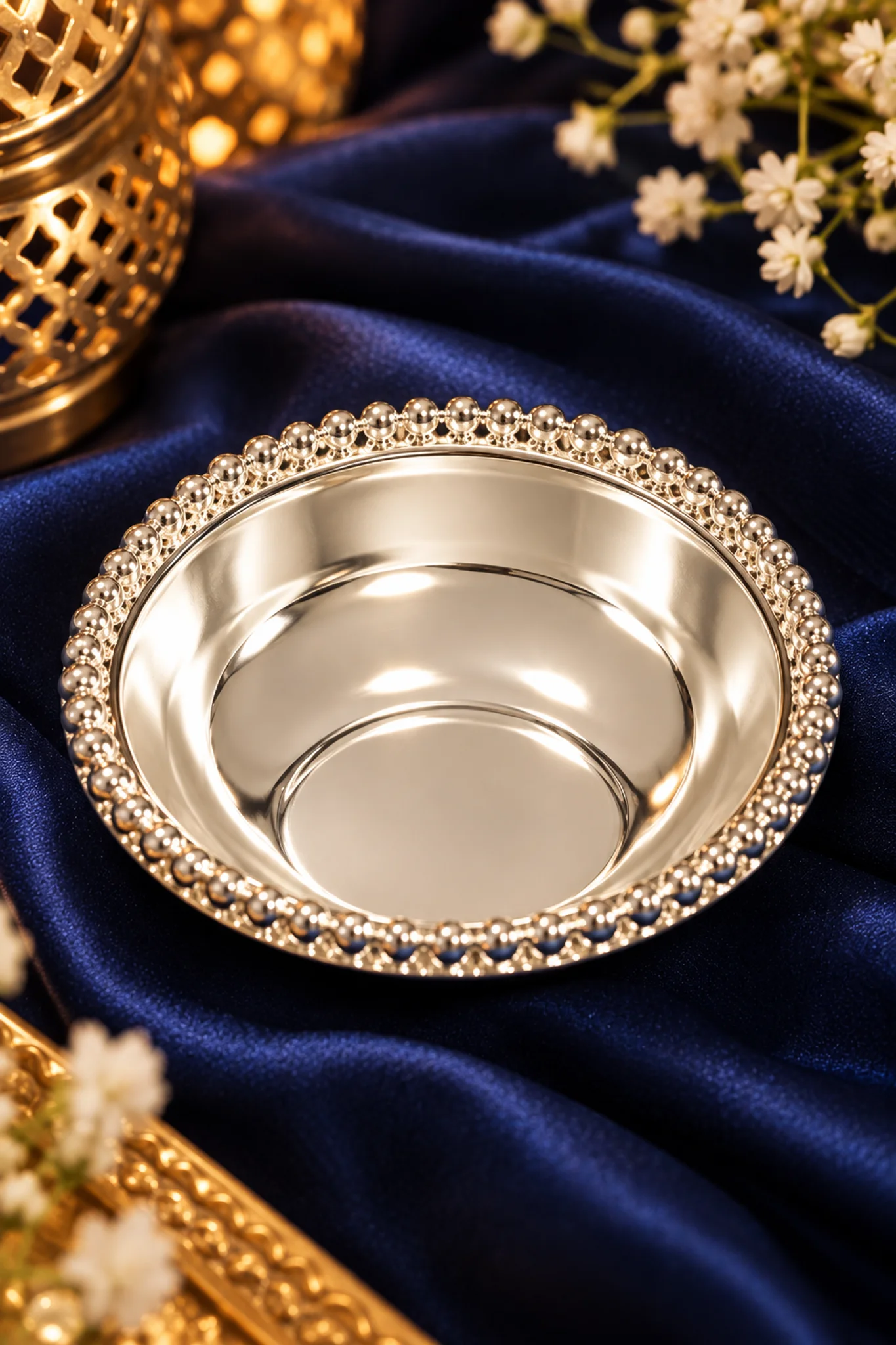 Traditional Metallic Dry Fruit Mini Platter Bowl - Image 2
