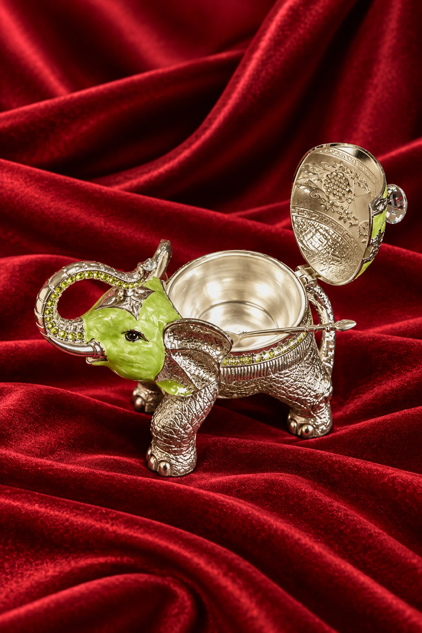 Elephant German Silver Pot - Image 2