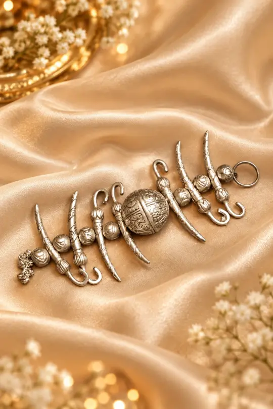 Silver Nimbu Mirchi Decor