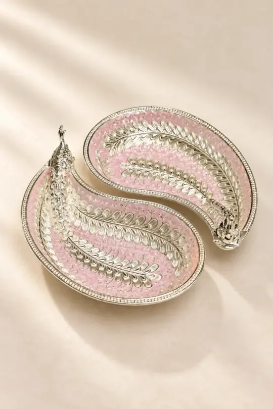 Embossed Peacock Feather Mukhwas / Sweets Tray