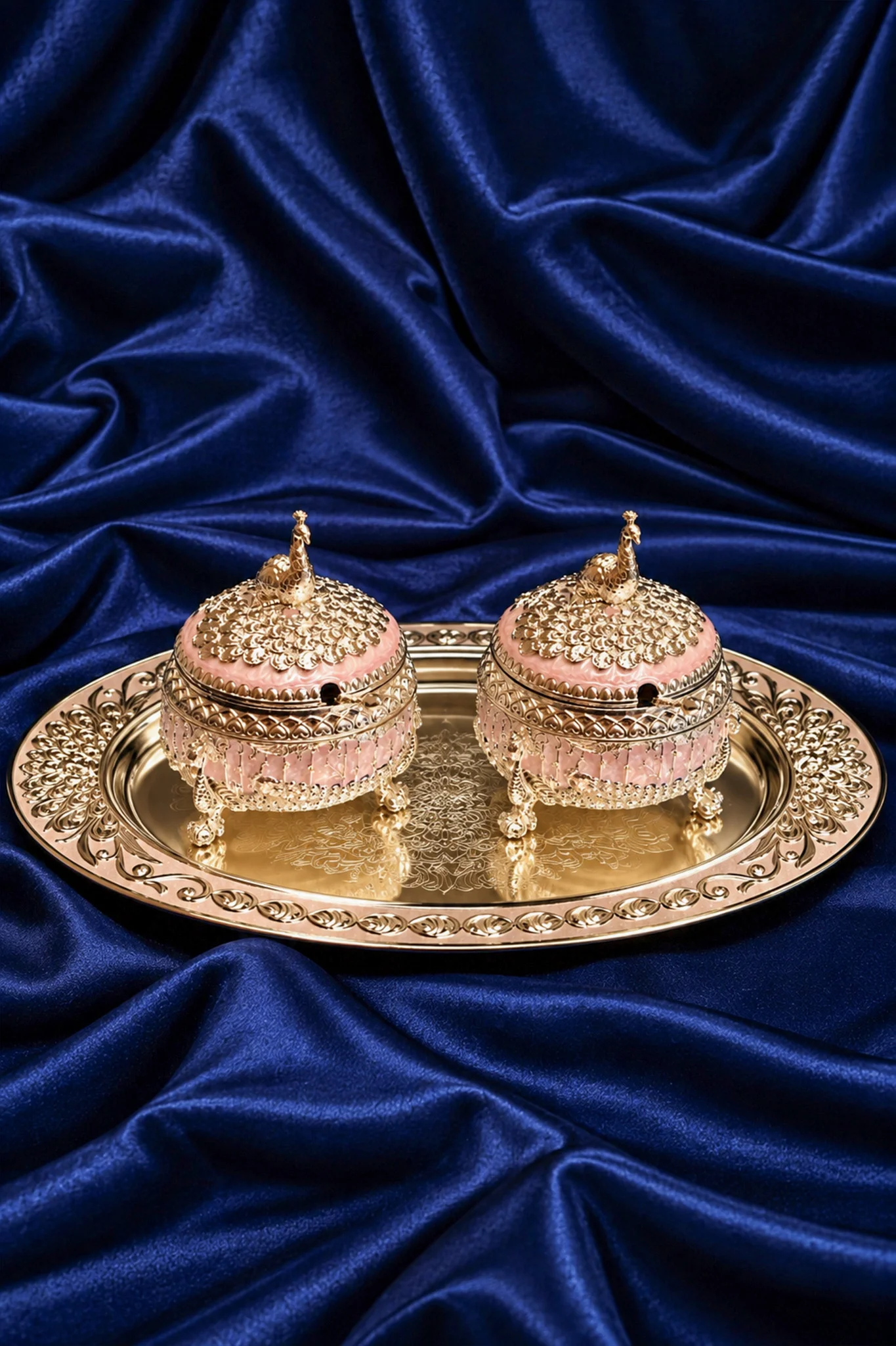 German Silver Pots & Tray Set - Image 2