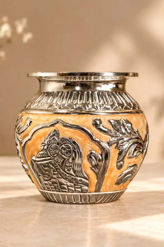 Spherical German Silver Container