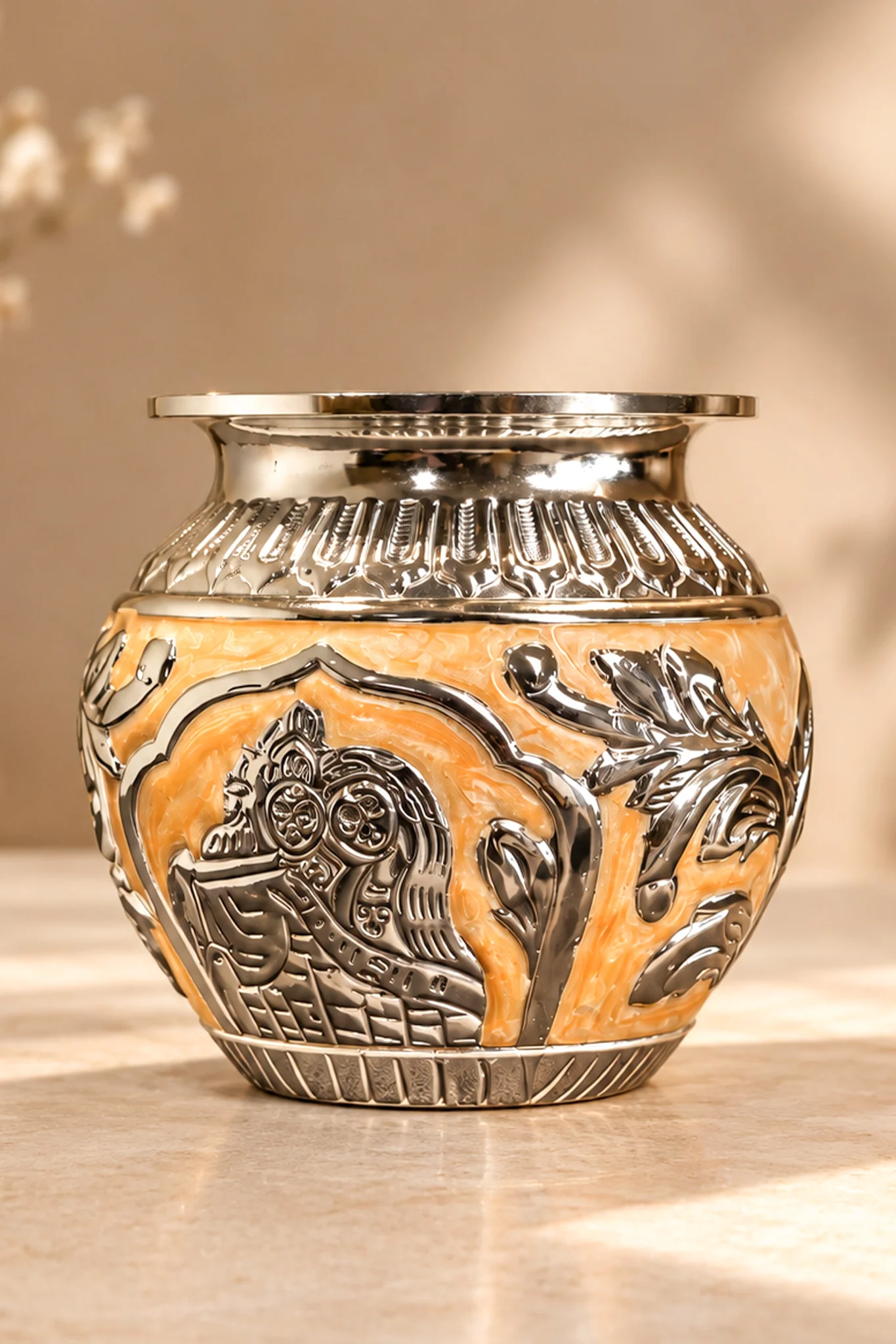 Spherical German Silver Container