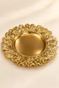 Antique Gold Leaf Rim Charger Plate