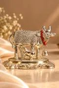 Silver Coated Cow Statue