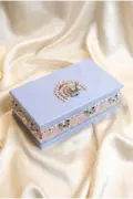 Pastel Blue Royal Peacock Wedding Keepsake Organizer Box