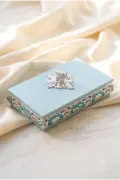 Royal Elephant Motif Square Wooden Gift Box