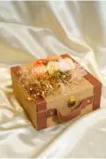 Floral Embellished Jute Trunk Gift Box