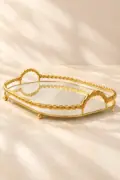 Octagonal Gold Mirror Serving Platter