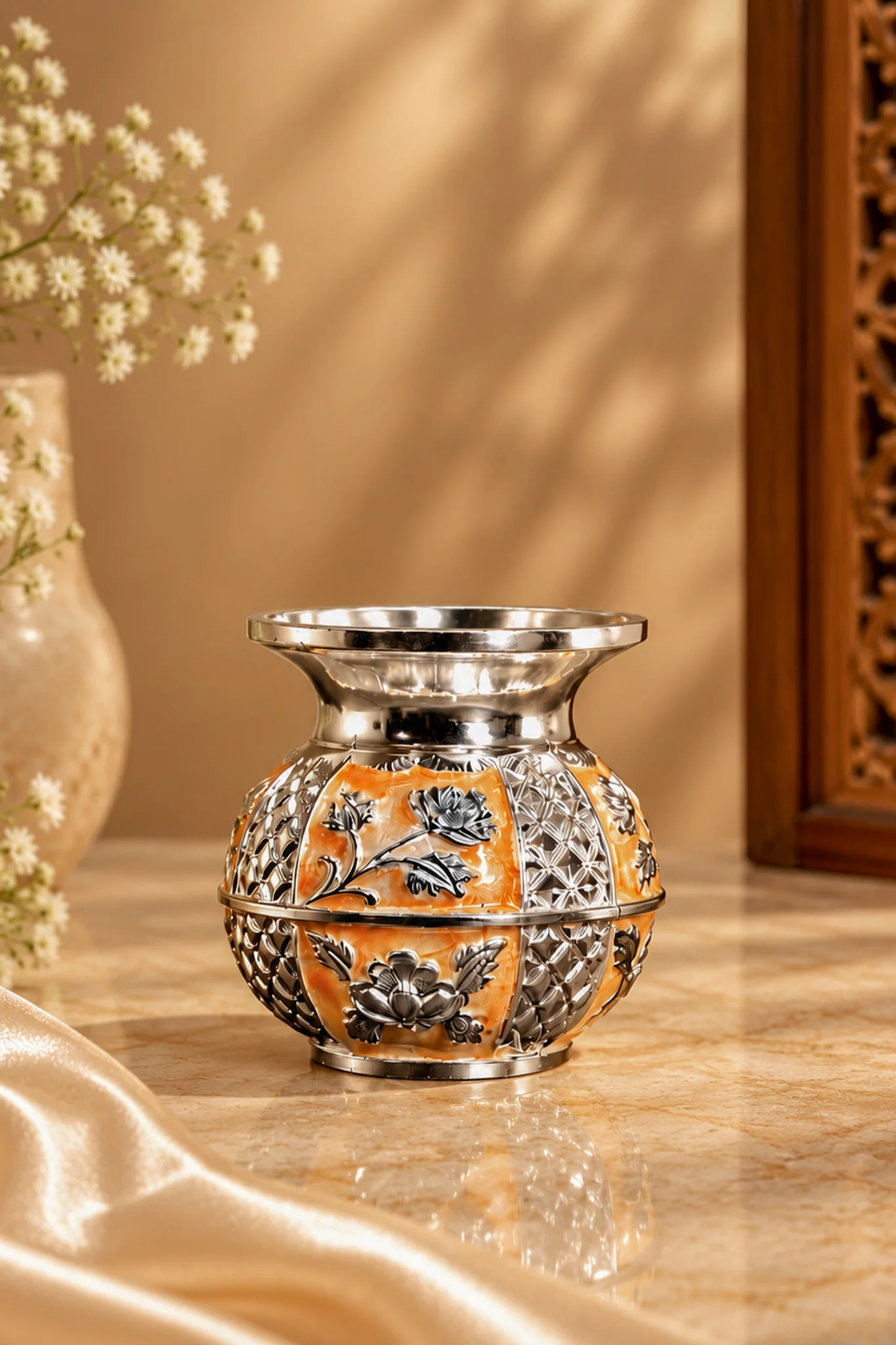 Spherical German Silver Container