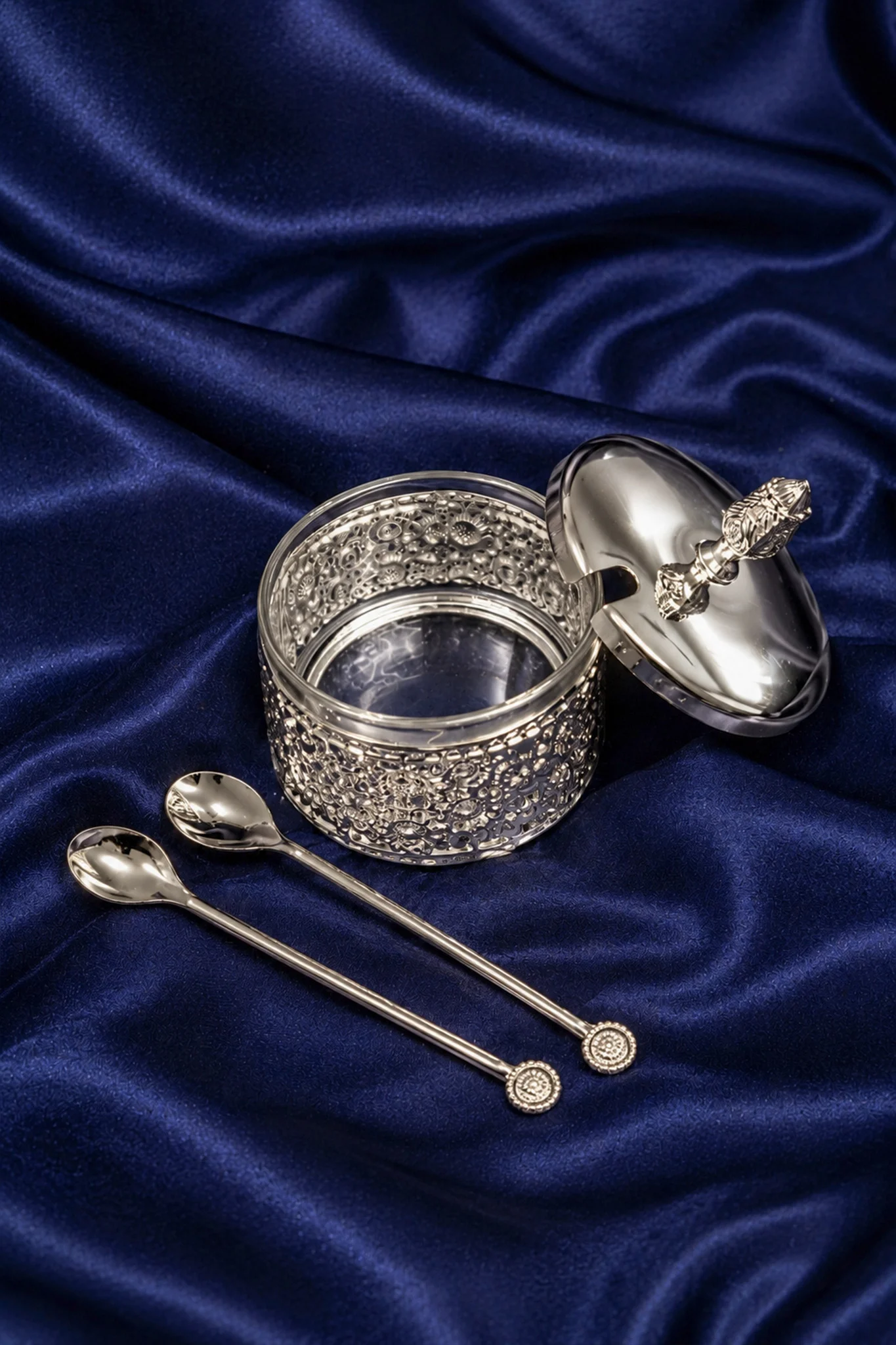 Silver Coated Jars & Tray - Image 4