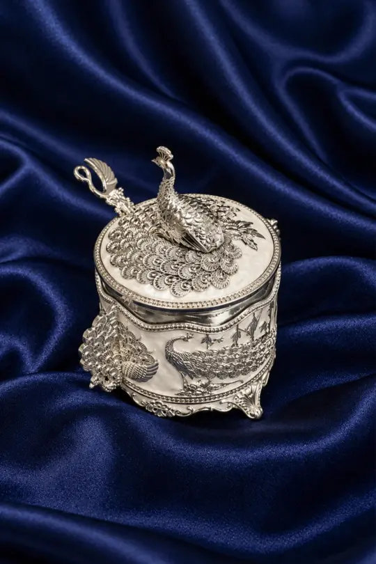 Peacock Enamel Dryfruit Jar