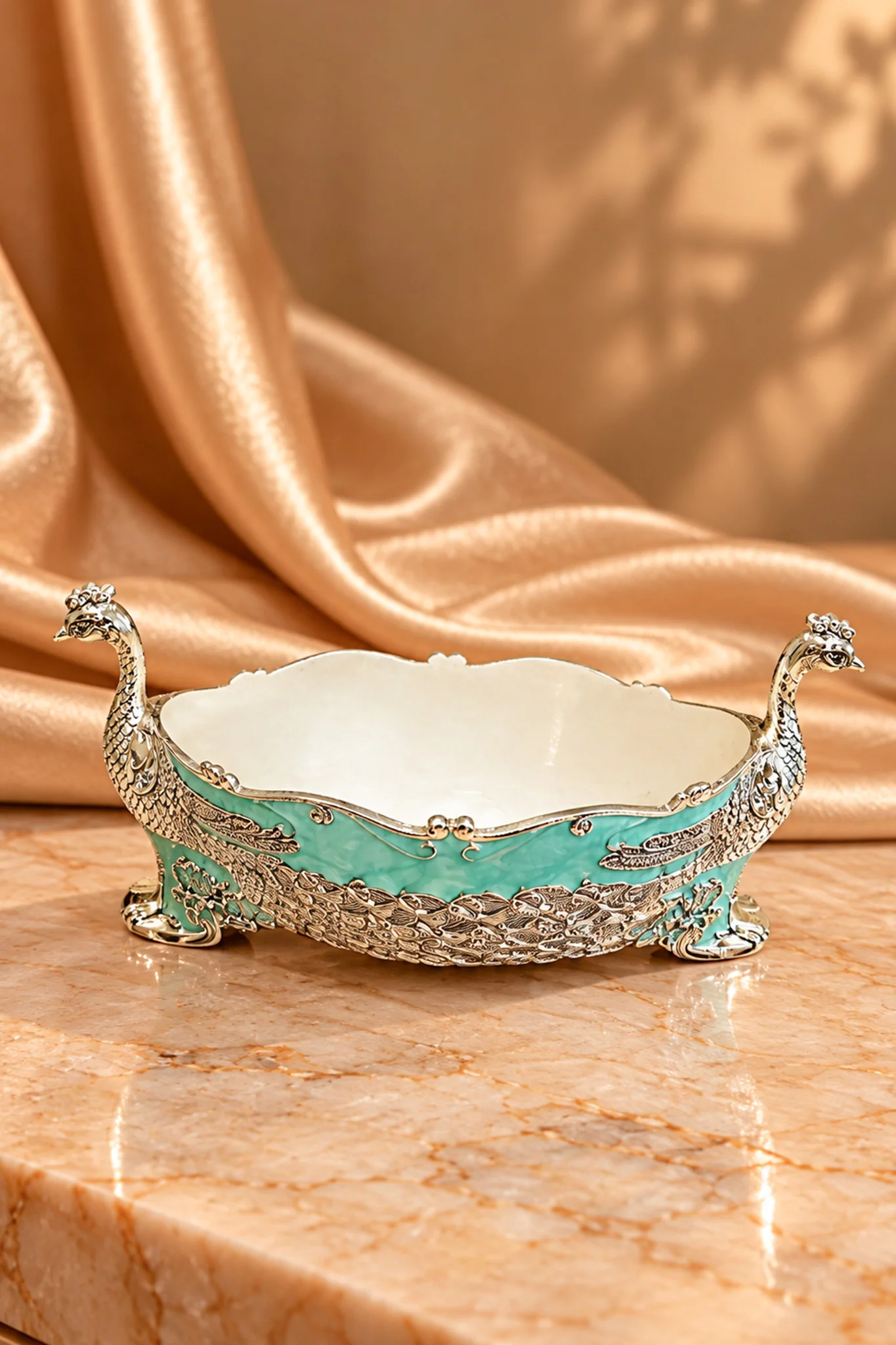Twin Peacock Elegance Centrepiece - Image 2
