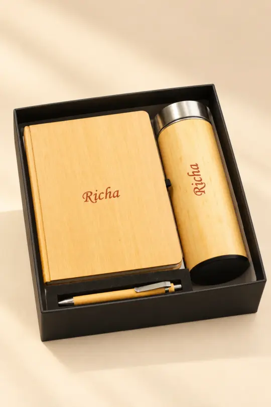 Customized Wooden 3-in-1 Executive Gift Set