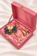 German Silver Diya & Bell Set