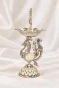 German Silver Peacock Samai Diya