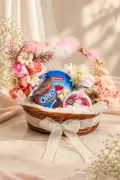 Handcrafted Floral Wicker Gift Basket Hamper