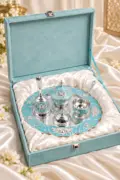 German Silver Pooja Thali Set