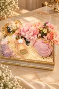 Blush Pink & Peach Floral Wedding Trousseau Gift Tray