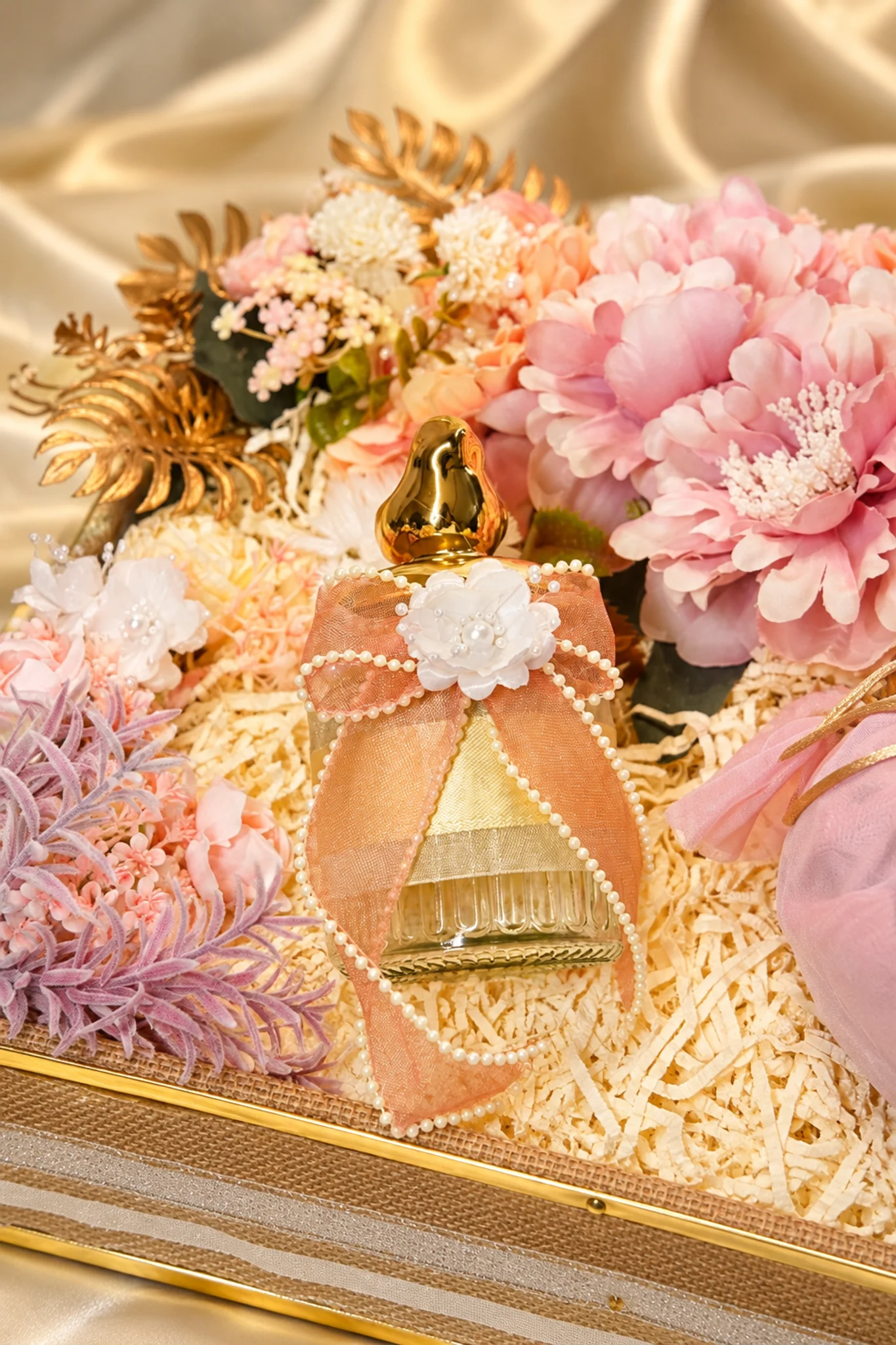 Blush Pink & Peach Floral Wedding Trousseau Gift Tray - Image 2